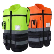 MULTI COLOURED SAFETY REFLECTOR VEST.